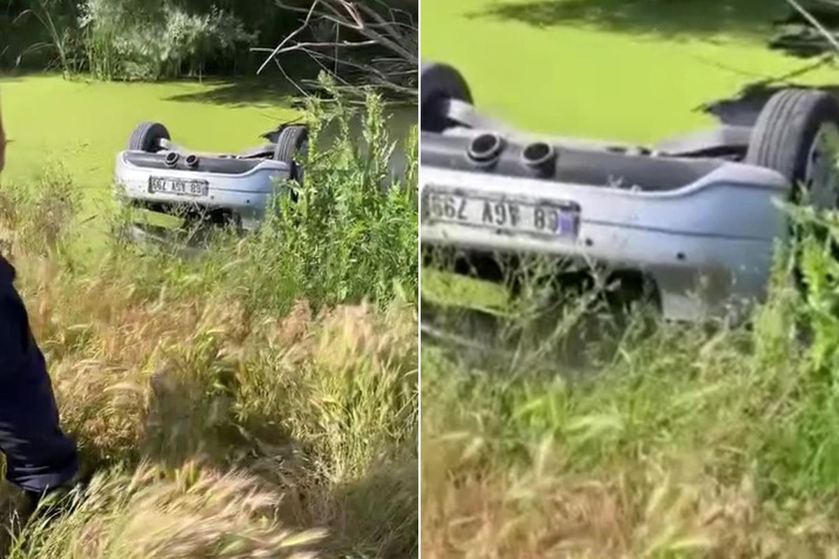 Su kuyusuna gömülen otomobilde iki gencin cansız bedeni bulundu