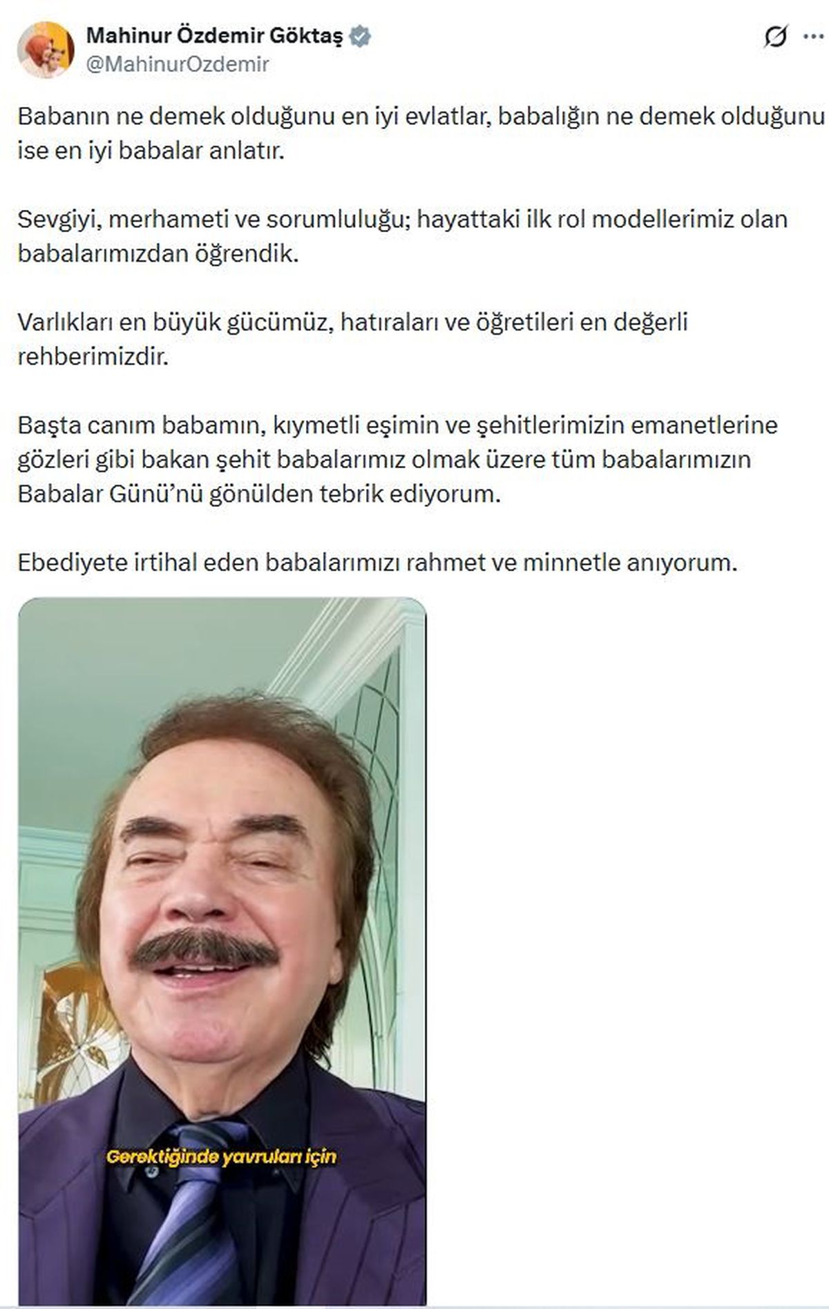 Bakan Göktaş'tan Babalar Günü Mesajı