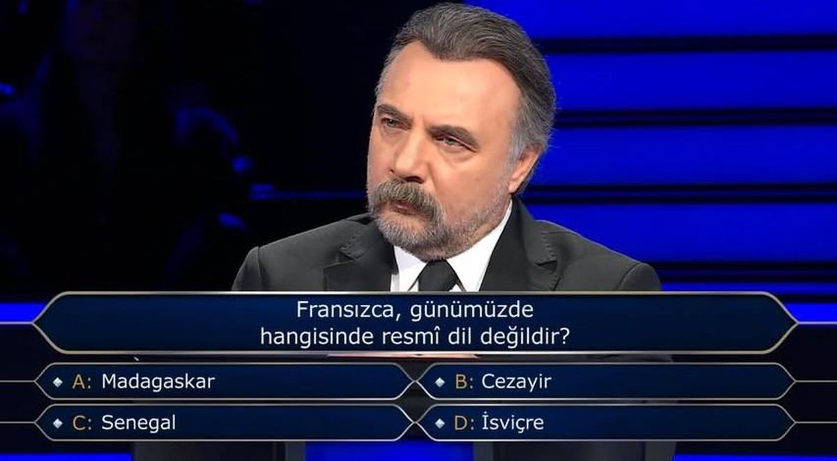 Kim Milyoner Olmak İster yarışmasında sorulan Fransızca sorusu.
