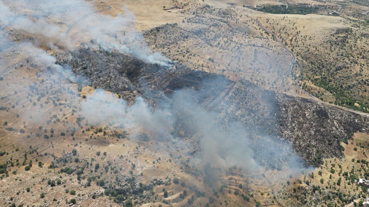 Mardin'in Yeşilli ilçesinde çıkan örtü yangını söndürüldü