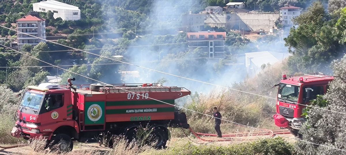 Alanya'da zirai alanda çıkan yangın söndürüldü