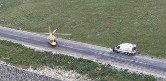 Erzurum'da fenalaşan şeker hastası için ambulans helikopter kara yoluna indi