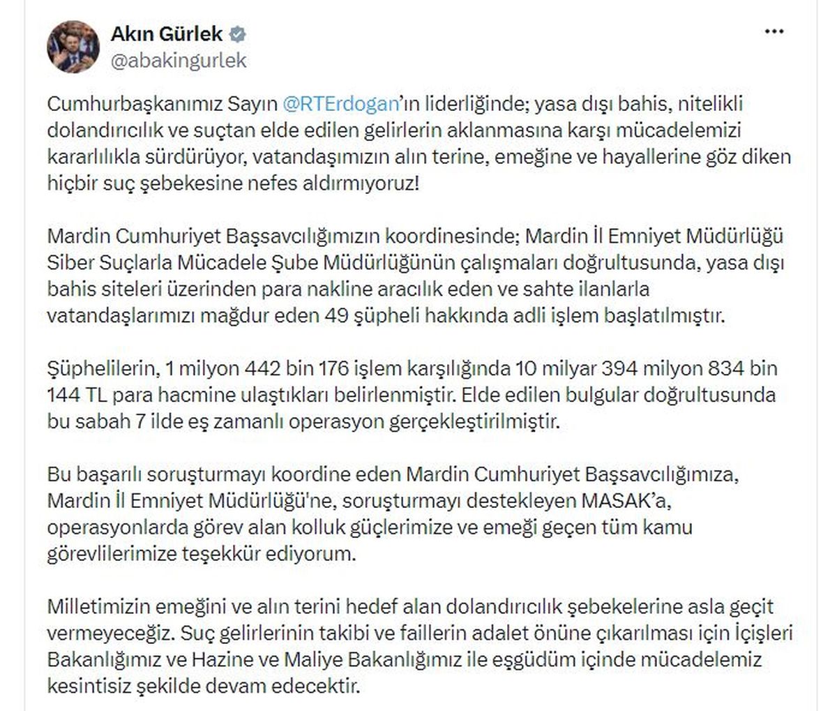 49 şüpheliye yasa dışı bahis ve dolandırıcılık operasyonu: 10 milyar TL'lik vurgun