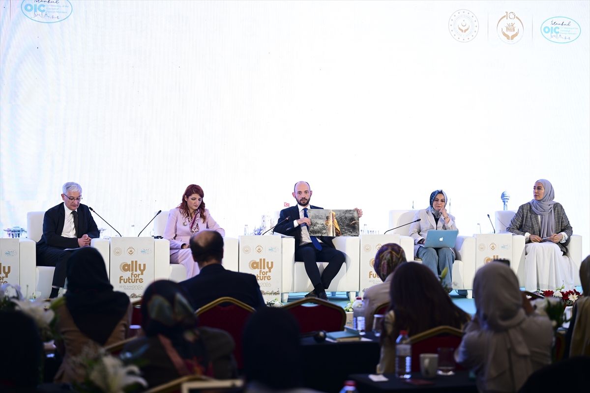 Aile ve Sosyal Hizmetler Bakanlığı'nın düzenlediği bir panelde konuşmacılar.