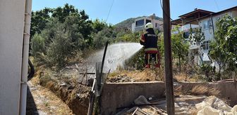 Anamur ilçesinde bahçede çıkan yangın söndürüldü