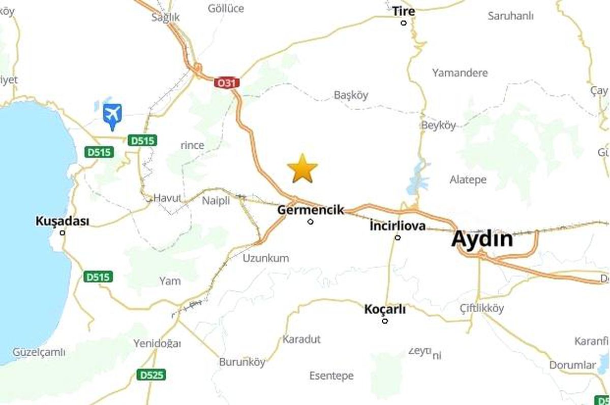 Aydın'da 3.9 şiddetinde deprem meydana geldi