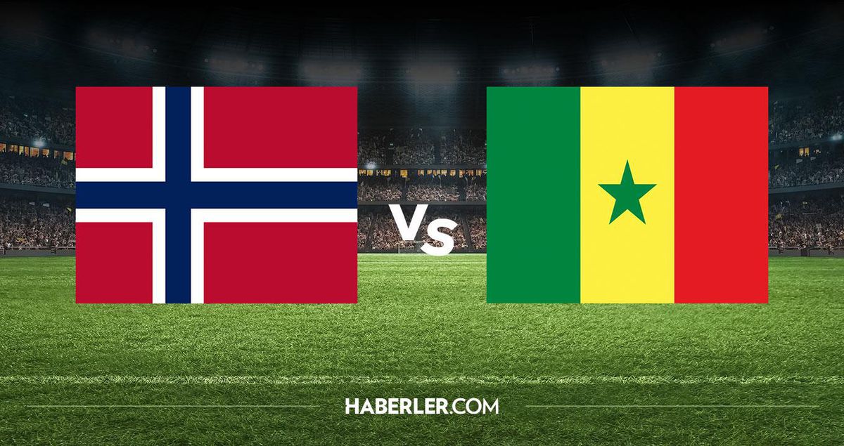 Norveç ve Senegal milli futbol takımları oyuncuları sahada mücadele ederken