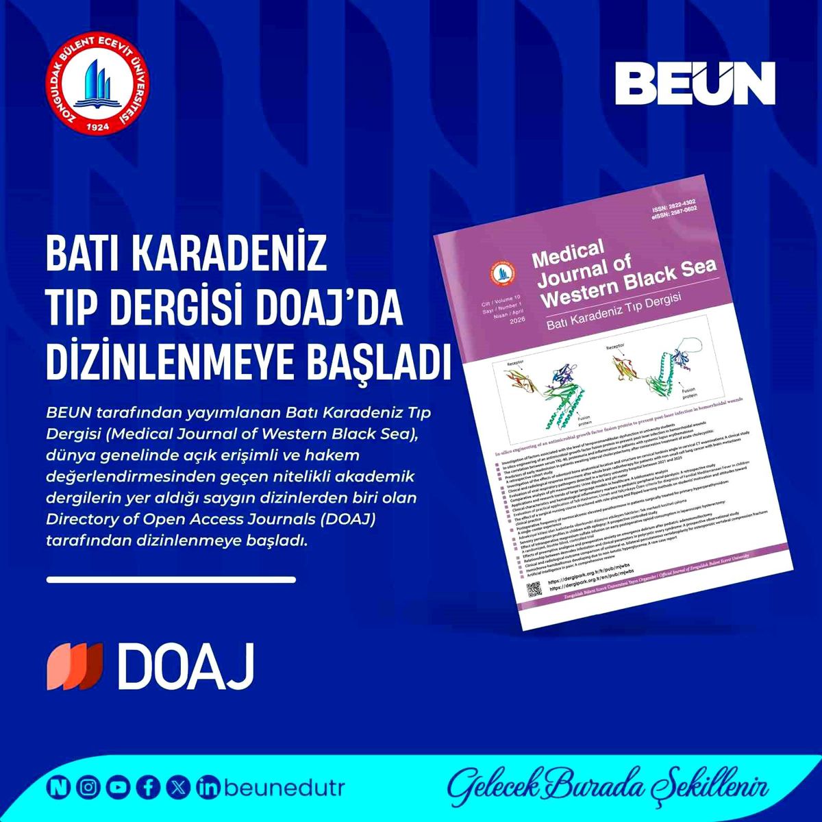 Batı Karadeniz Tıp Dergisi akademik dizin başarısı
