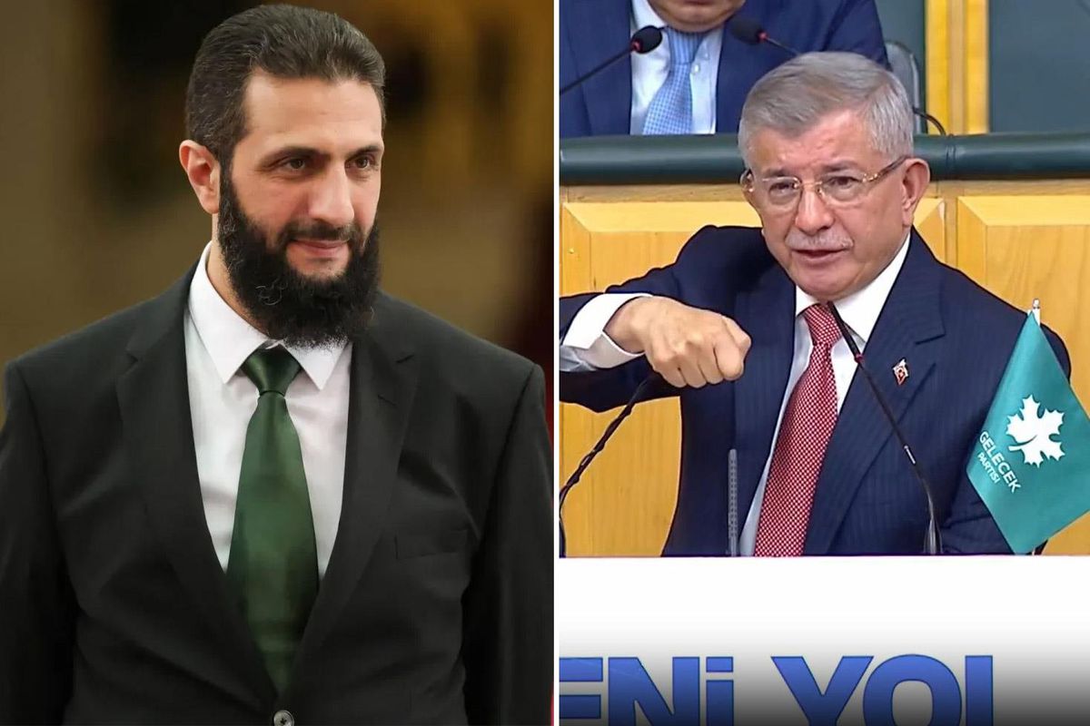 Ahmet Davutoğlu konuşma yaparken