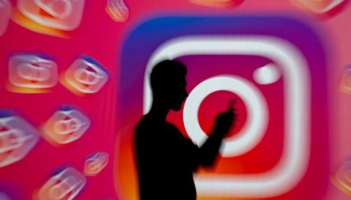 Instagram logosu ve bir akıllı telefon ekranı görüntüsü.