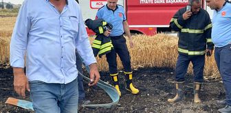 İslahiye'de buğday ekili tarlada çıkan yangın söndürüldü