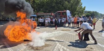 Sarıgerme Plajı'nda yangın tatbikatı