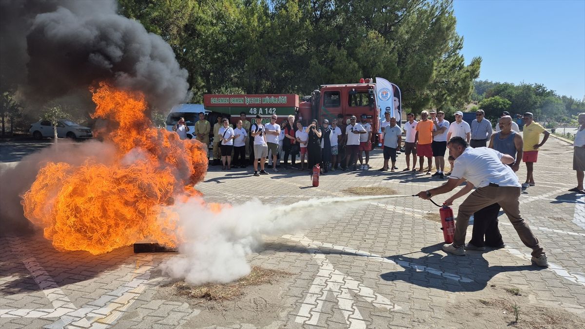 Sarıgerme Plajı'nda yangın tatbikatı