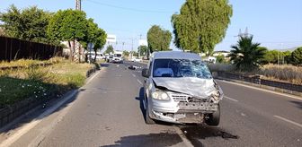 Nazilli'de hafif ticari araçla çarpışan motosikletin sürücüsü yaralandı