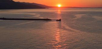 Samsun'da gün batımı dronla görüntülendi