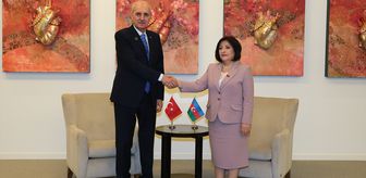 TBMM Başkanı Kurtulmuş, Bakü'de Azerbaycan Milli Meclisi Başkanı Gafarova ile görüştü
