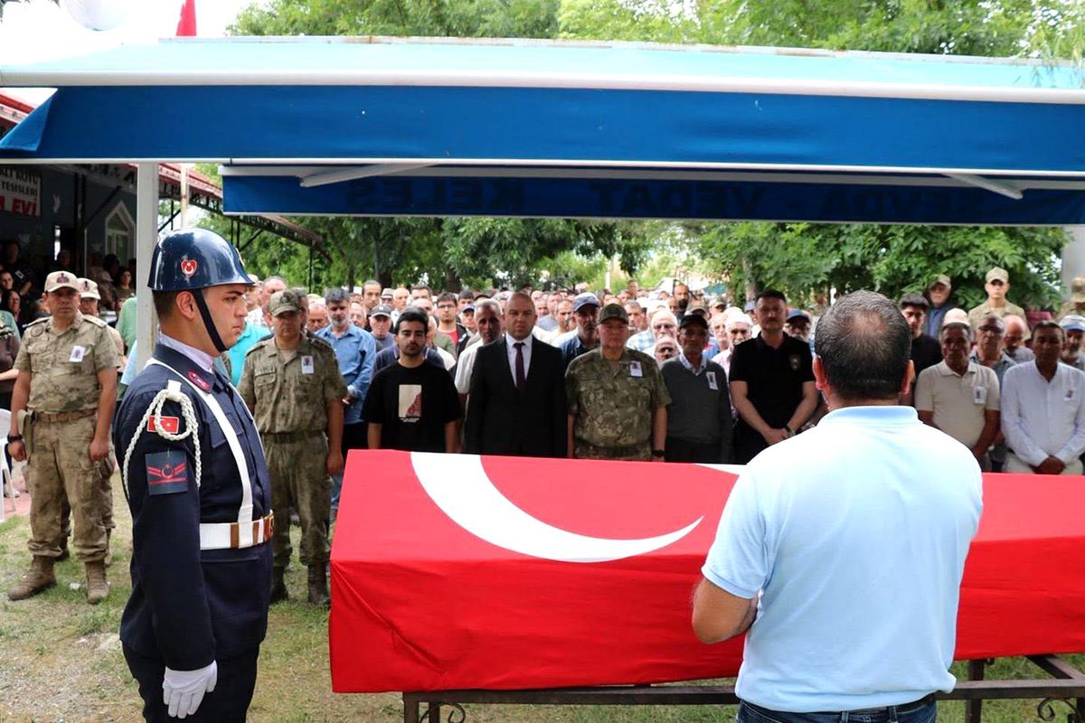 Gazi Jandarma Er Aykan Fırat'ın cenaze töreninden bir görüntü.
