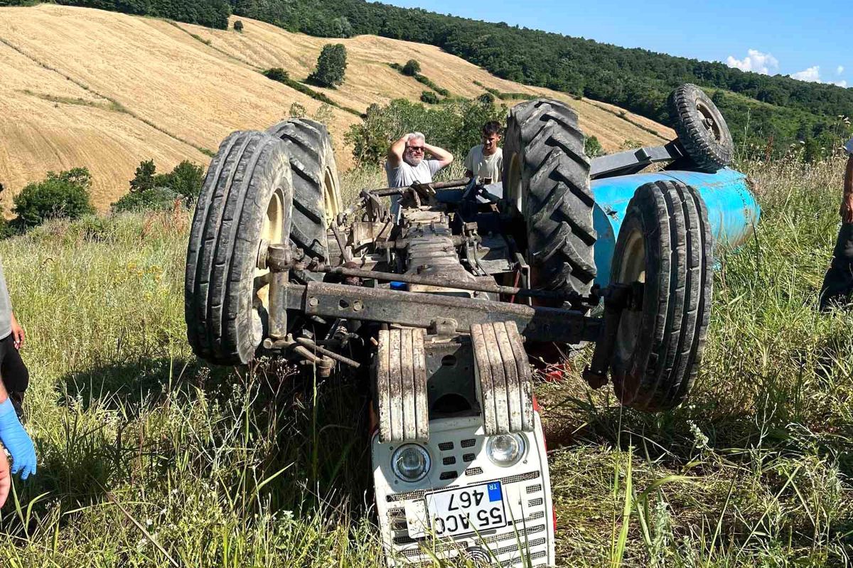 Bafra'da traktör devrildi: 1 ölü