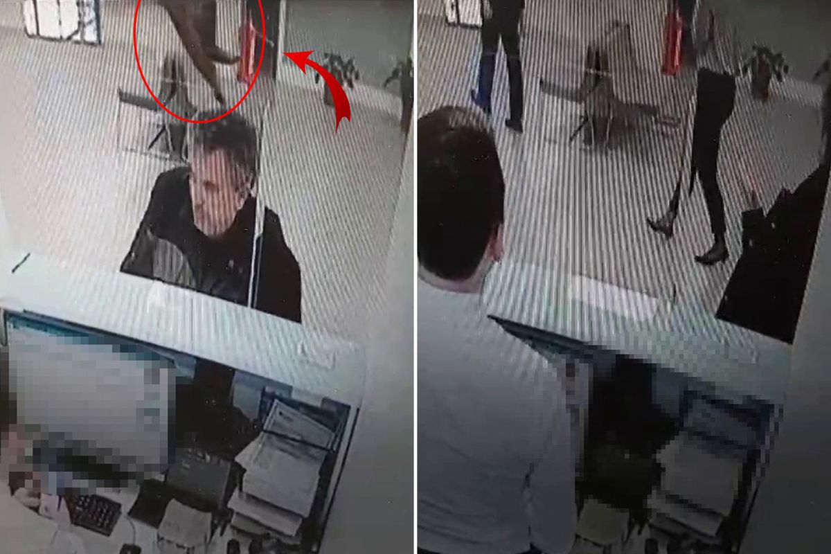Bankada işlem yaparken başına kedi düştü: Kalpten gidiyorduk