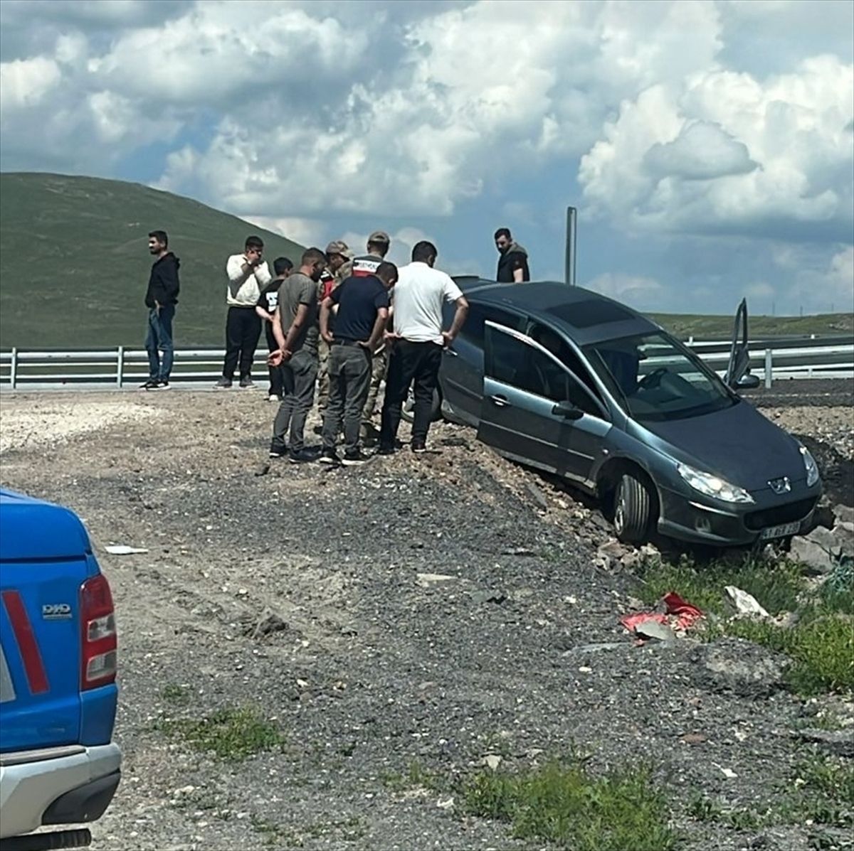 Erzurum'da kaza yapan araç