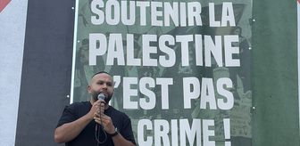 Fransa'da Filistin'e desteği nedeniyle yargılanan siyasetçi Kazib ile dayanışma için eylem düzenlendi