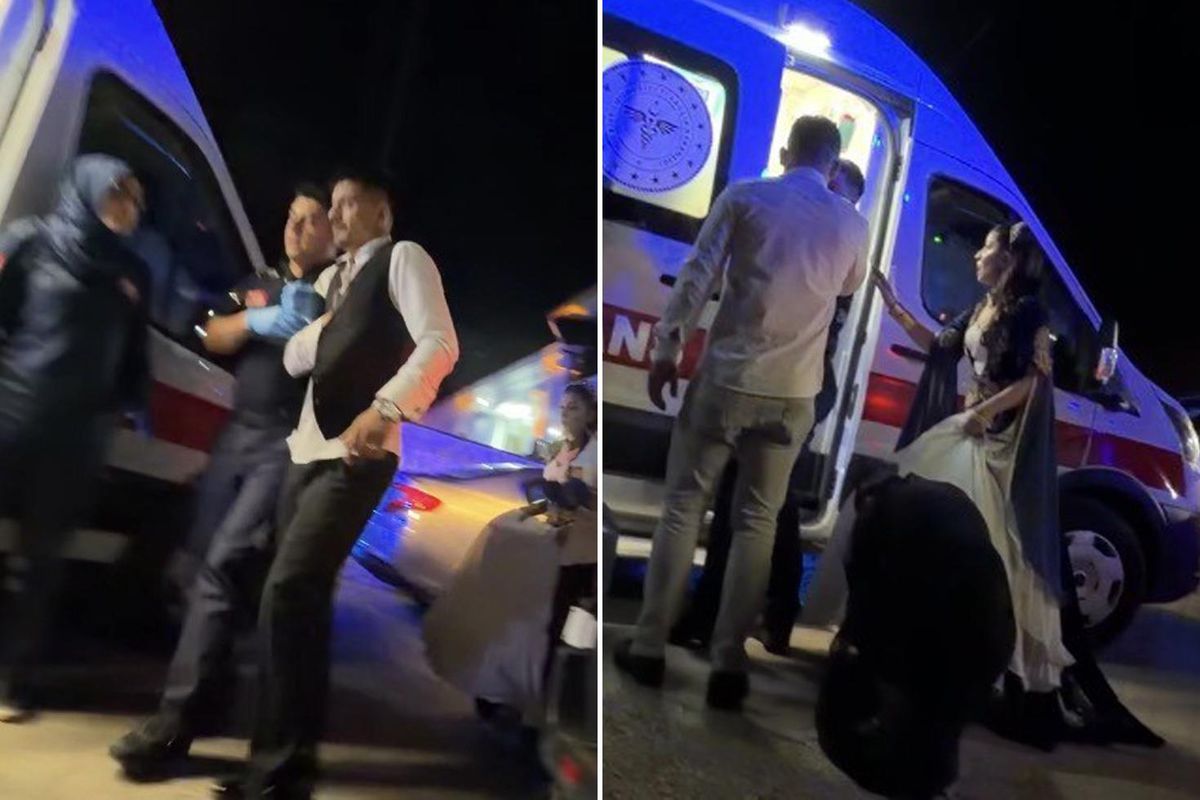 Düğün salonu bir anda savaş alanına döndü! Gelin ve damat hastaneye kaldırıldı