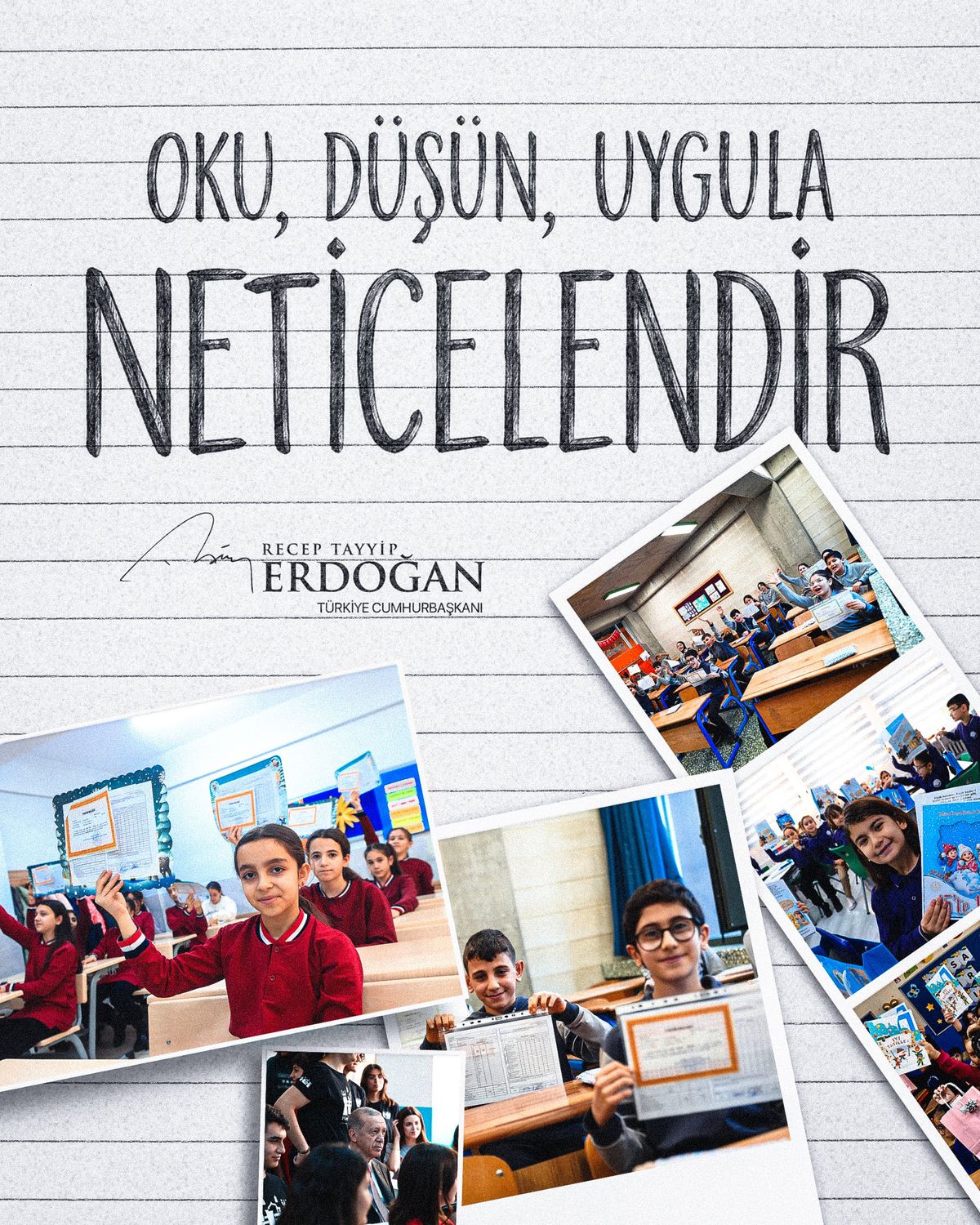 Cumhurbaşkanı Erdoğan'dan karne tebriği