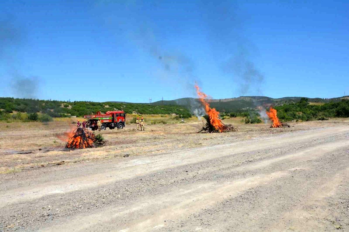Kütahya'da orman yangını tatbikatı