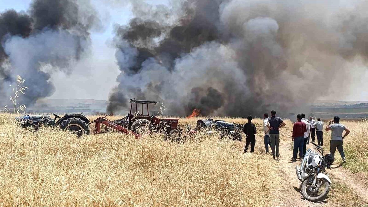 Gaziantep'te 400 dönüm ekili alan alev alev yandı