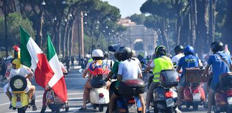 Motosiklet tutkunları Roma'da bir araya geldi