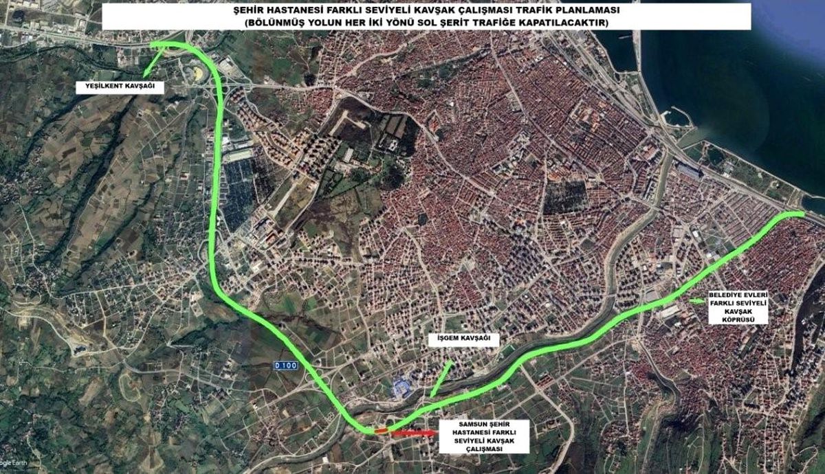 Samsun Şehir Hastanesi kavşak projesi çalışmaları