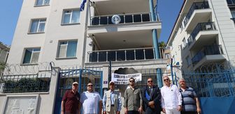 Yunanistan'ın Edirne Konsolosluğu önüne siyah çelenk bırakıldı
