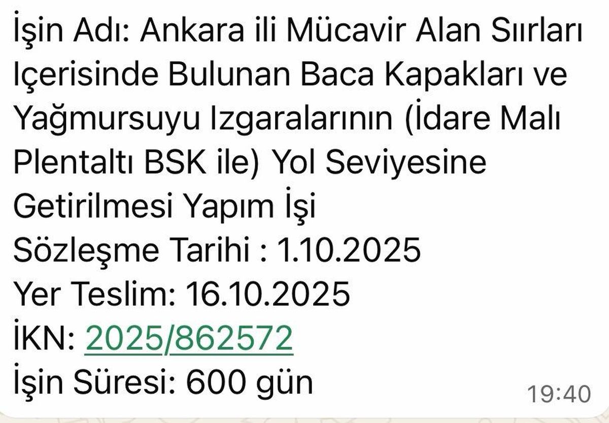 Ankara Büyükşehir Belediyesi logosu ve yağmur suyu mazgalı görseli.