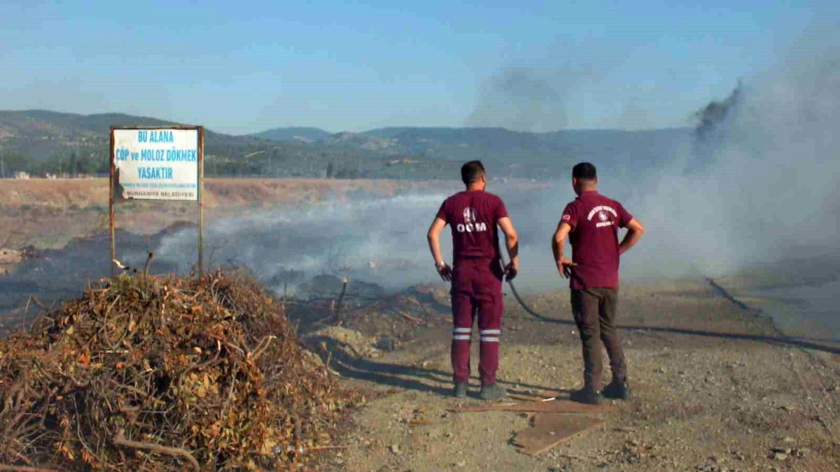 Burhaniye'de Karınca Deresinde çıkan ot yangını 3 saatte söndürüldü