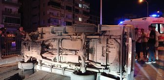 Kahramanmaraş'ta pikap bariyerlere çarparak devrildi: 2 yaralı