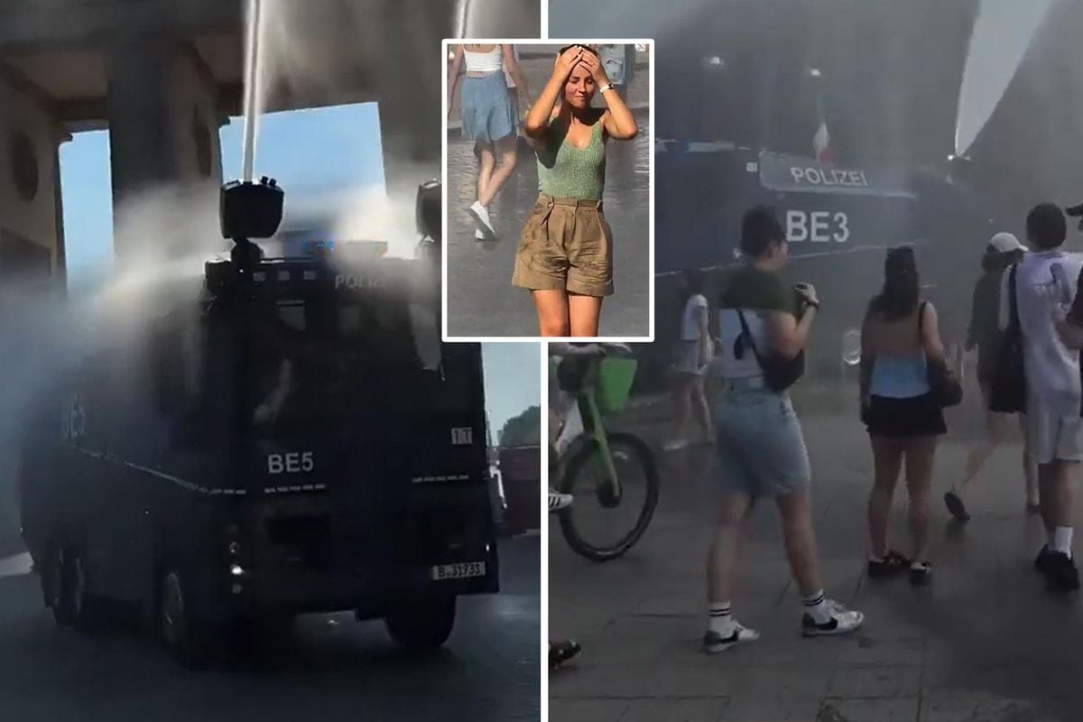 Berlin'de aşırı sıcaklar nedeniyle TOMA ile serinletme çalışması