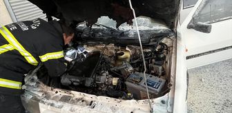 İslahiye'de park halindeki otomobil yandı
