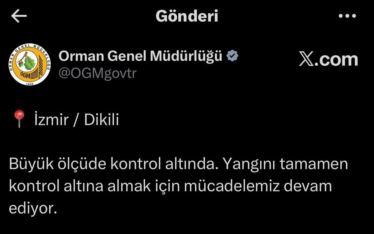 İzmir Dikili'de çıkan yangına ekiplerin müdahalesi