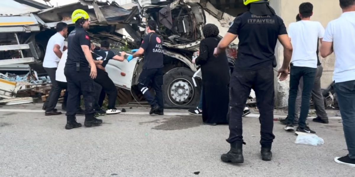 Köprü ayağına çarpan TIR'ın şoförü öldü