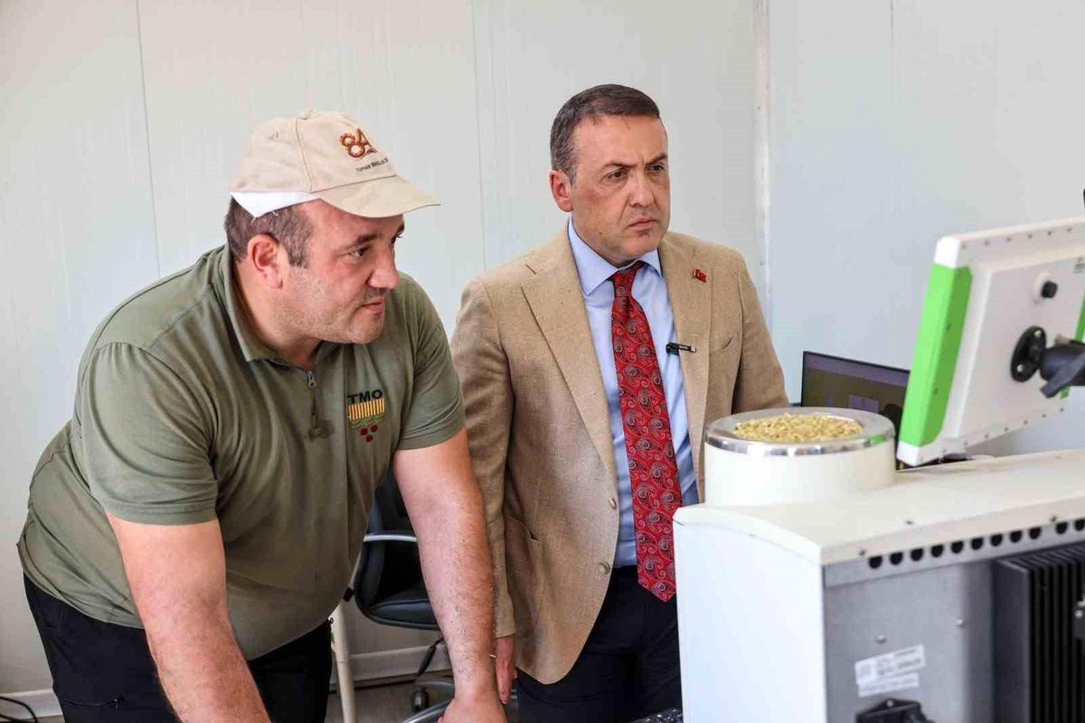 Bilecik Valisi Faik Oktay Sözer TMO alım merkezinde incelemelerde bulunuyor