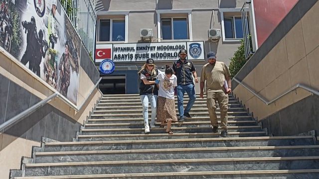 Suspect Elif Ş. during police operation