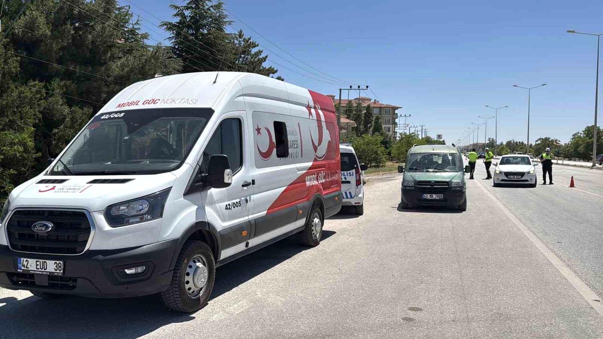 Konya-Ankara karayolunda yapılan güvenlik denetimleri