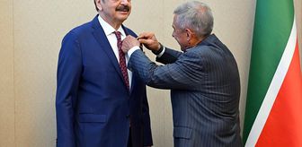 TOBB Başkanı Hisarcıklıoğlu'na Tataristan 'Dostluk Nişanı' verildi