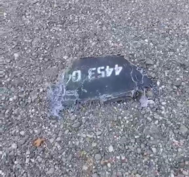 Wreckage of the UAV that crashed into a tree