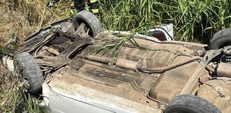 Burdur'da kanala devrilen otomobildeki 2 kişi yaralandı