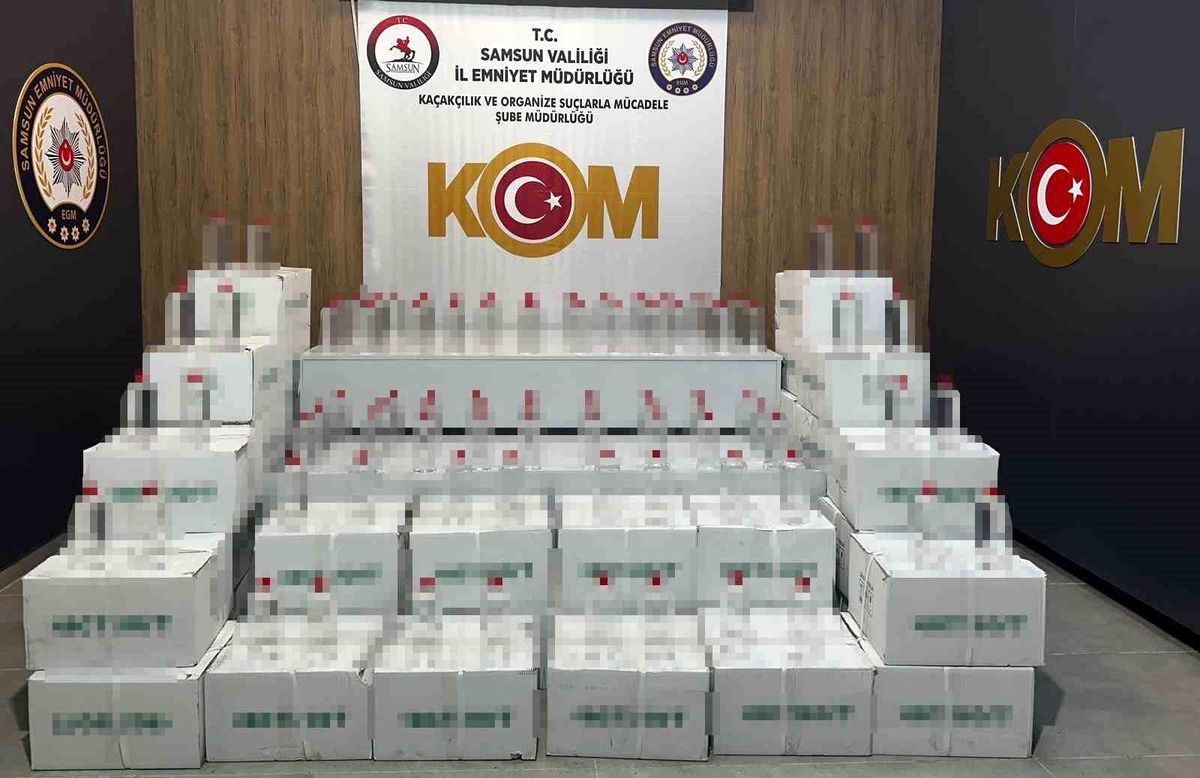 Samsun'da 900 litre kaçak etil alkol ele geçirildi