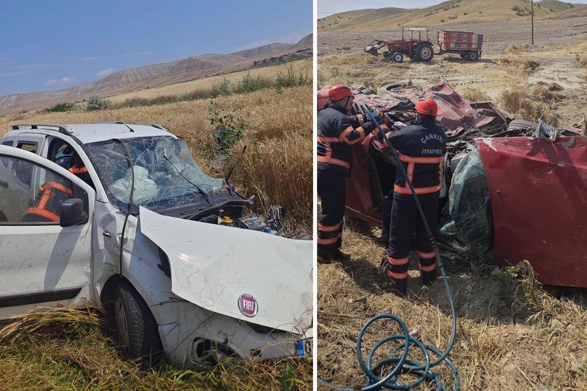 Çankırı'da hafif ticari araç ile otomobil çarpıştı: 3 kişi öldü, 4 kişi yaralandı