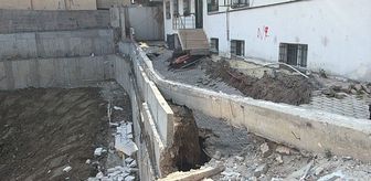 Küçükçekmece'de giriş katında çökme meydana gelen 5 katlı bina boşaltıldı