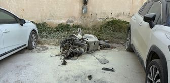 Serik'te park halindeki motosiklette çıkan yangında 1 kişi hafif yaralandı