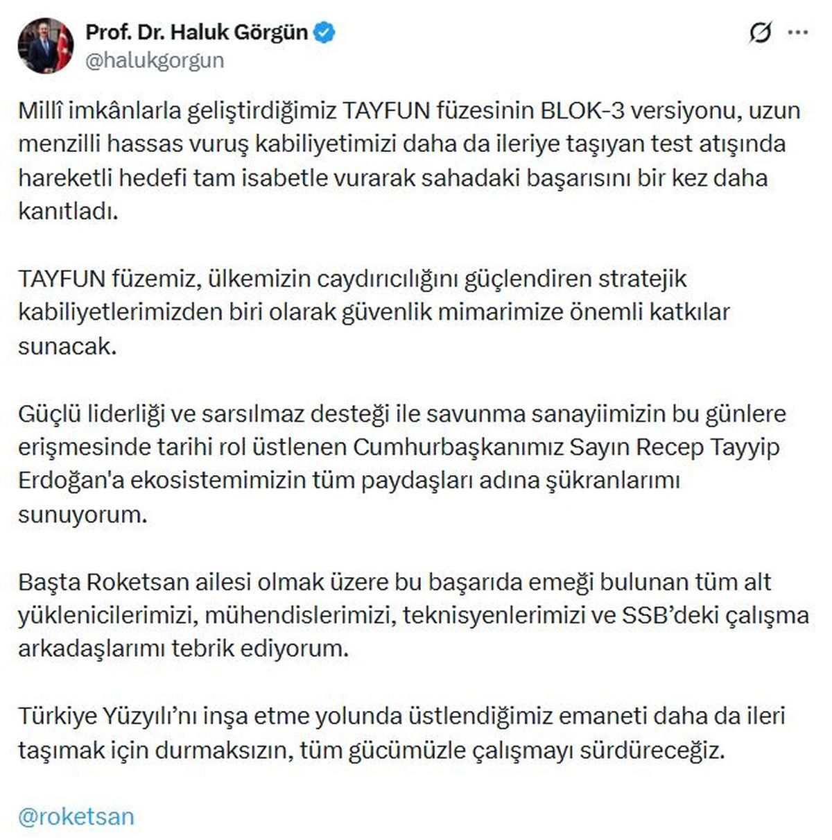 TAYFUN Füzesi BLOK-3 Versiyonu Hareketli Hedefi Tam İsabetle Vurdu